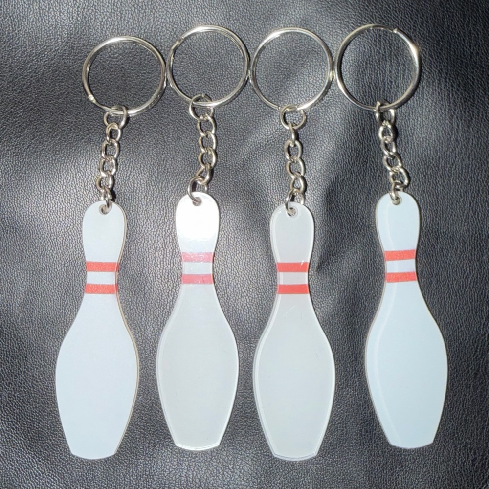 Bowling Pin Keychains Set of 4 🎳🎳🎳🎳